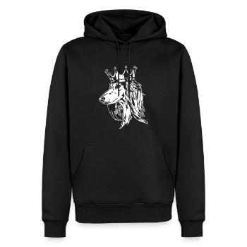 SALUKI Krone Chiens Lévriers Wilsigns - Sweat à capuche Premium bio Homme - noir - Devant - Nico (187cm)