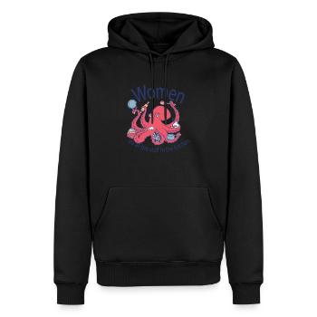 Frauen machen alles in der Küche Frauen machen all - Männer Premium Bio Hoodie - Schwarz - Vorne - Nico (187cm)