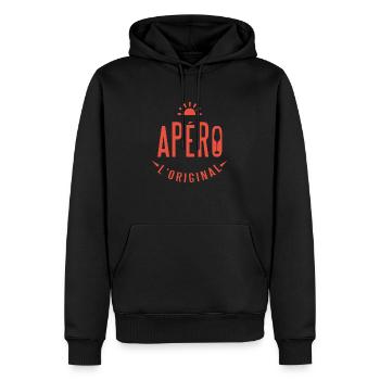Original Apero - Männer Premium Bio Hoodie - Schwarz - Vorne - Nico (187cm)