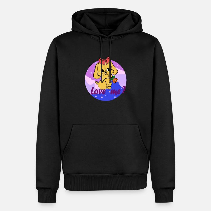 Chiot mignon - Aimez-moi - Aimez-moi! - Sweat à capuche Premium bio Homme - noir