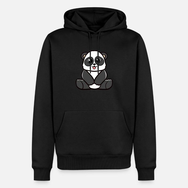 Panda doux / Panda Bear - Sweat à capuche Premium bio Homme - noir