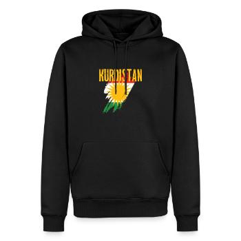 Kurdistan Kurdische Flagge 2023 - Männer Premium Bio Hoodie - Schwarz - Vorne - Nico (187cm)