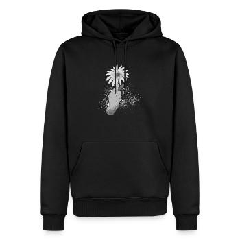 Flower gray - Männer Premium Bio Hoodie - Schwarz - Vorne - Nico (187cm)