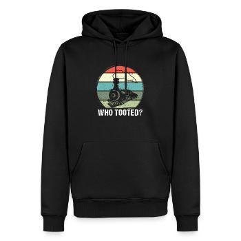 Vintage Train T-Shirt für Eisenbahnliebhaber - Männer Premium Bio Hoodie - Schwarz - Vorne - Nico (187cm)