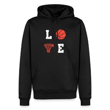 Basketball Basketballspieler Vintage Spruch Basket - Männer Premium Bio Hoodie - Schwarz - Vorne - Nico (187cm)