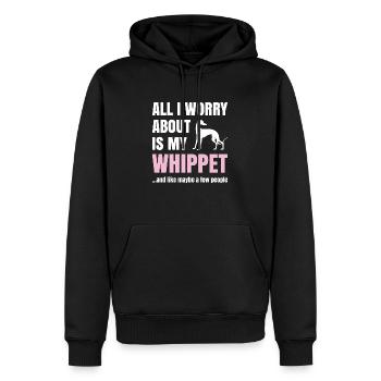 Whippet Spruch All I Worry About Is My Whippet - Männer Premium Bio Hoodie - Schwarz - Vorne - Nico (187cm)
