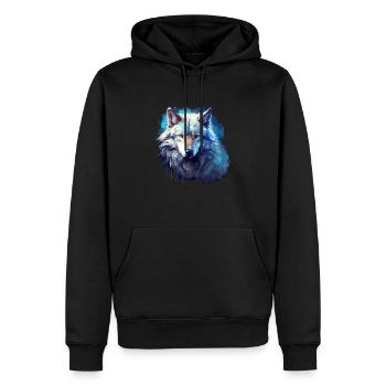 Cadeau Viking Wolf Power Animal Shaman Odin - Sweat à capuche Premium bio Homme - noir - Devant - Nico (187cm)