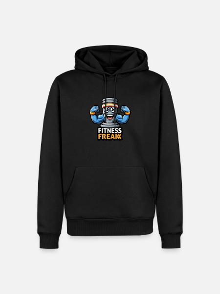 Fitness-Protein-Shake - Männer Premium Bio Hoodie - Schwarz