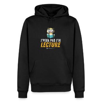 I can't read - Men’s Premium Organic Hoodie - black - Front - Nico (187cm)