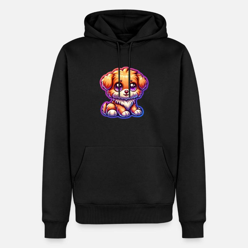 chien mignon - Sweat à capuche Premium bio Homme - noir