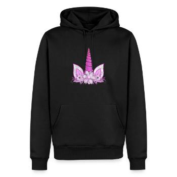 Einhorn süße Regenbogen lustige Einhörner magische Fantasie - Männer Premium Bio Hoodie - Schwarz - Vorne - Nico (187cm)