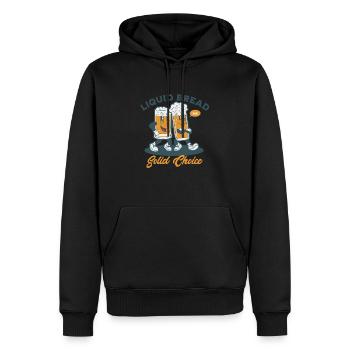 Liquid Bread, solid choice bier party alkohol - Männer Premium Bio Hoodie - Schwarz - Vorne - Nico (187cm)
