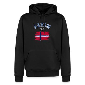 Askim Norvège - Sweat à capuche Premium bio Homme - noir - Devant - Nico (187cm)