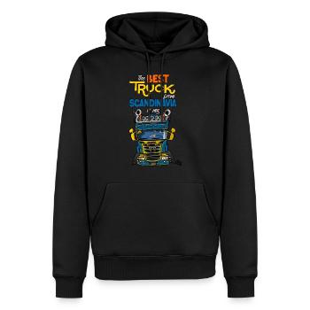 323 LKW aus Schweden - Männer Premium Bio Hoodie - Schwarz - Vorne - Nico (187cm)