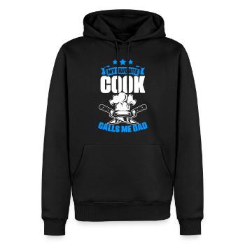 Mon chef préféré Drôle culinaire - Sweat à capuche Premium bio Homme - noir - Devant - Nico (187cm)