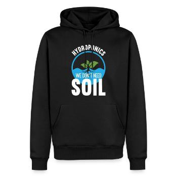 Hydroponics Indoor Gardening Horticulture - Men’s Premium Organic Hoodie - black - Front - Nico (187cm)