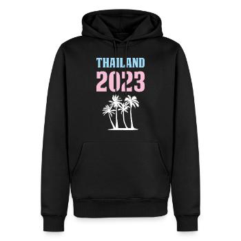 Thailand 2023 - Männer Premium Bio Hoodie - Schwarz - Vorne - Nico (187cm)