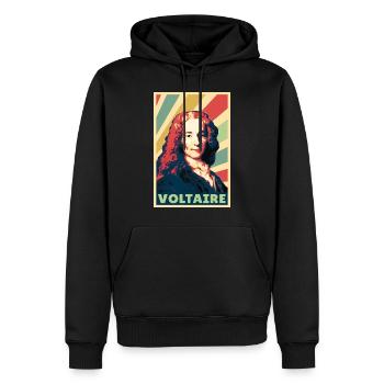Voltaire Vintage Colores - Sweat à capuche Premium bio Homme - noir - Devant - Nico (187cm)