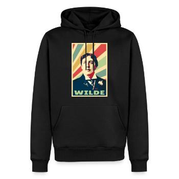 Oscar Wilde Vintage Colors - Men’s Premium Organic Hoodie - black - Front - Nico (187cm)