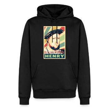 Rey Henry 8 colores vintage - Sweat à capuche Premium bio Homme - noir - Devant - Nico (187cm)