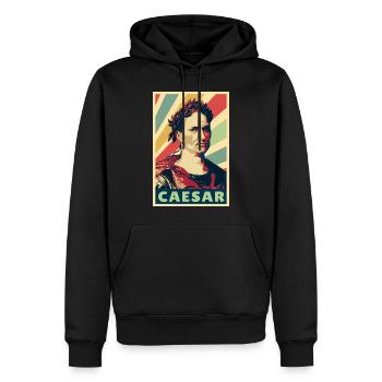 Julio César Colores vintage - Sweat à capuche Premium bio Homme - noir - Devant - Nico (187cm)