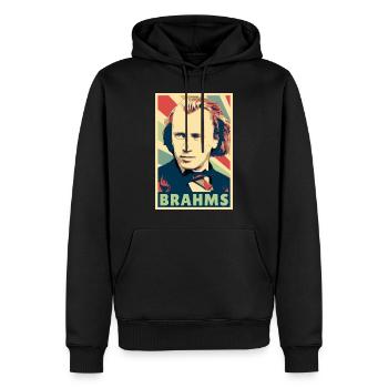 Johannes Brahms Colores vintage - Sweat à capuche Premium bio Homme - noir - Devant - Nico (187cm)