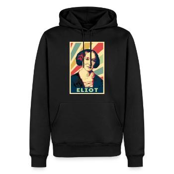 George Eliot Vintage Colores - Sweat à capuche Premium bio Homme - noir - Devant - Nico (187cm)