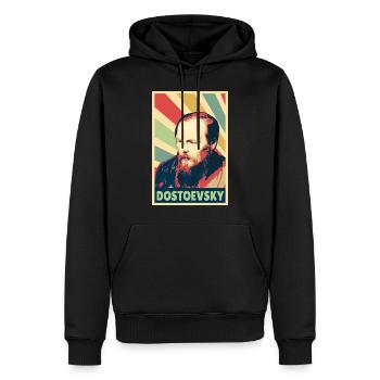 Fyodor Dostoevsky Vintage Colores - Sweat à capuche Premium bio Homme - noir - Devant - Nico (187cm)