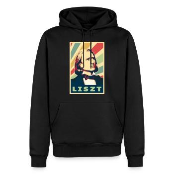 Franz Liszt Colores vintage - Sweat à capuche Premium bio Homme - noir - Devant - Nico (187cm)