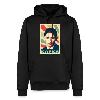 Franz Kafka Colores vintage - Sweat à capuche Premium bio Homme - noir - Devant - Nico (187cm)