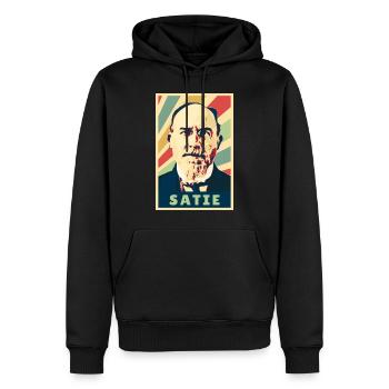 Eric Satie Vintage Farben - Männer Premium Bio Hoodie - Schwarz - Vorne - Nico (187cm)