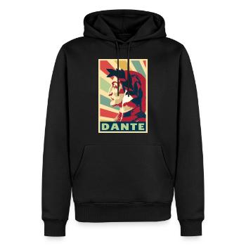 Dante colores vintage - Sweat à capuche Premium bio Homme - noir - Devant - Nico (187cm)