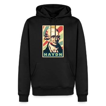 Joseph Haydn Colores vintage - Sweat à capuche Premium bio Homme - noir - Devant - Nico (187cm)