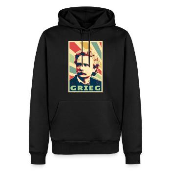 Edvard Grieg Colors Vintage - Sweat à capuche Premium bio Homme - noir - Devant - Nico (187cm)