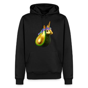Glückliche Einhorn Avocado - Männer Premium Bio Hoodie - Schwarz - Vorne - Nico (187cm)
