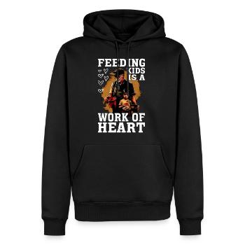 Feeding Kids Is A Work Of Heart 6 - Männer Premium Bio Hoodie - Schwarz - Vorne - Nico (187cm)