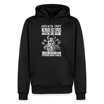 Der Weg Eines Kriegers Ehre Die Götter Liebe Deine - Männer Premium Bio Hoodie - Schwarz - Vorne - Nico (187cm)