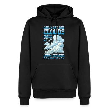 What Are Clouds Made Of, Linux Servers Mostly 25 - Männer Premium Bio Hoodie - Schwarz - Vorne - Nico (187cm)