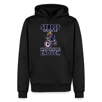 Stress Is Caused By Not Cycling Enough 4 - Männer Premium Bio Hoodie - Schwarz - Vorne - Nico (187cm)