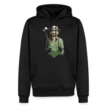 Krokodil Golfer Golfspieler Streetwear Design - Männer Premium Bio Hoodie - Schwarz - Vorne - Nico (187cm)