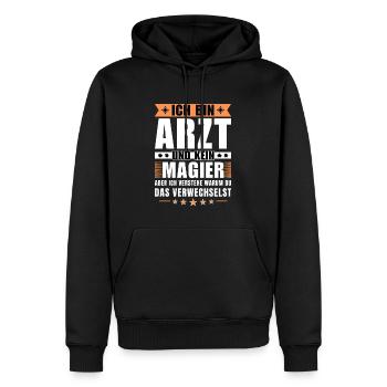 Ich bin Arzt und kein Magier - Männer Premium Bio Hoodie - Schwarz - Vorne - Nico (187cm)