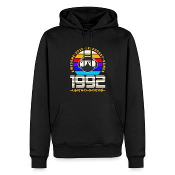 1992 - Männer Premium Bio Hoodie - Schwarz - Vorne - Nico (187cm)