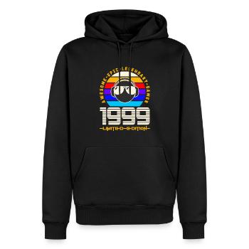 1999 - Sweat à capuche Premium bio Homme - noir - Devant - Nico (187cm)