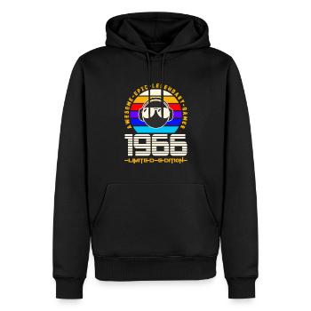 1966 - Männer Premium Bio Hoodie - Schwarz - Vorne - Nico (187cm)