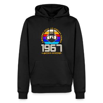 1967 - Männer Premium Bio Hoodie - Schwarz - Vorne - Nico (187cm)