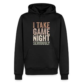 Ich nehme den Spieleabend ernst - Männer Premium Bio Hoodie - Schwarz - Vorne - Nico (187cm)