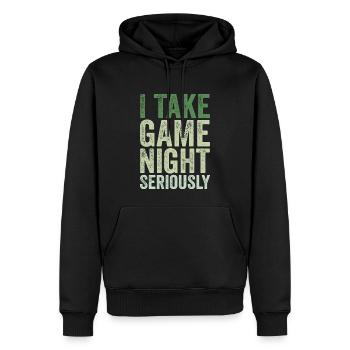 Ich nehme den Spieleabend ernst - Männer Premium Bio Hoodie - Schwarz - Vorne - Nico (187cm)
