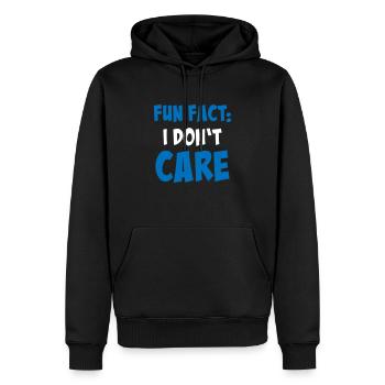 Fun Fact: I don't care - Men’s Premium Organic Hoodie - black - Front - Nico (187cm)