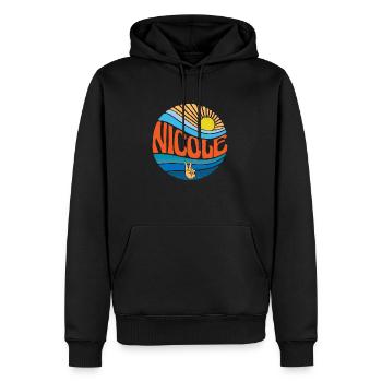 Nicole Hemd Vintage Sunset Nicole Groovy Tie Dye - Männer Premium Bio Hoodie - Schwarz - Vorne - Nico (187cm)