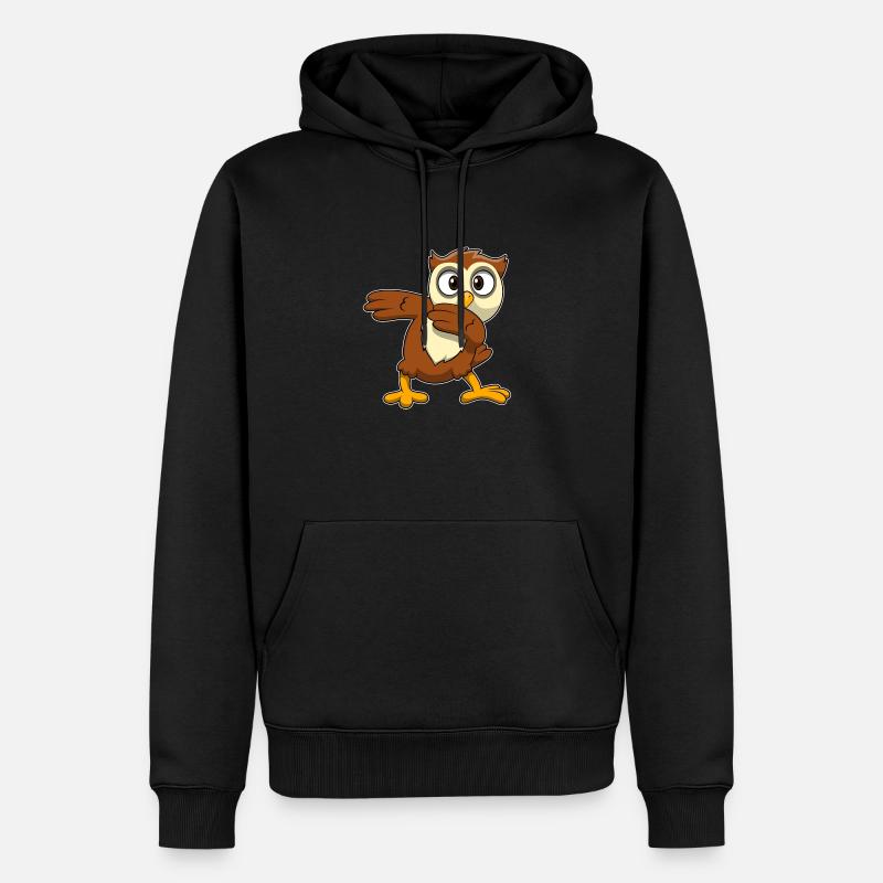 Eule owl - Männer Premium Bio Hoodie - Schwarz